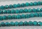 CTU1682 15.5 inches 6mm faceted round synthetic turquoise beads