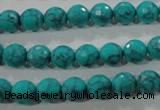 CTU1683 15.5 inches 8mm faceted round synthetic turquoise beads