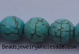 CTU17 15.5 inches 18mm faceted round blue turquoise beads Wholesale