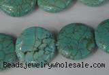 CTU1886 15.5 inches 20mm flat round imitation turquoise beads