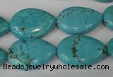 CTU1905 15.5 inches 18*25mm flat teardrop imitation turquoise beads