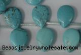 CTU1935 Top-drilled 13*18mm flat teardrop imitation turquoise beads