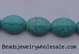 CTU20 15.5 inches 13*18mm oval blue turquoise strand beads Wholesale