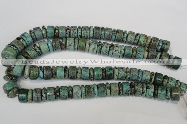 CTU2470 15.5 inches 5*16mm & 10*16mm rondelle African turquoise beads