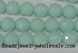 CTU2574 15.5 inches 10mm faceted round synthetic turquoise beads