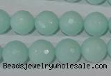 CTU2575 15.5 inches 12mm faceted round synthetic turquoise beads