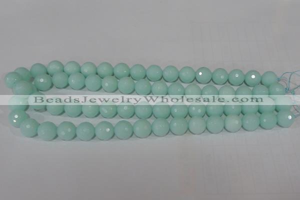 CTU2575 15.5 inches 12mm faceted round synthetic turquoise beads