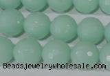 CTU2576 15.5 inches 14mm faceted round synthetic turquoise beads