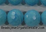 CTU2598 15.5 inches 20mm faceted round synthetic turquoise beads