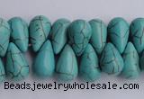 CTU27 14.5 inches 10*17mm teardrop blue turquoise beads Wholesale