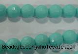 CTU2780 15.5 inches 4mm faceted round synthetic turquoise beads