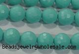 CTU2782 15.5 inches 8mm faceted round synthetic turquoise beads