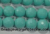 CTU2783 15.5 inches 10mm faceted round synthetic turquoise beads