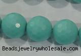 CTU2786 15.5 inches 16mm faceted round synthetic turquoise beads