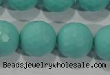 CTU2787 15.5 inches 18mm faceted round synthetic turquoise beads