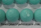 CTU2788 15.5 inches 20mm faceted round synthetic turquoise beads