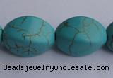 CTU28 15.5 inches 13*20mm twisted oval blue turquoise beads Wholesale