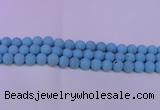 CTU2850 15.5 inches 4mm round matte turquoise beads