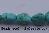 CTU30 15.5 inches 8*12mm freeform blue turquoise beads Wholesale