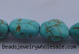 CTU31 15.5 inches 16*20mm freeform blue turquoise beads Wholesale