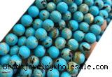 CTU3143 15 inches 8mm round gold vein howlite turquoise beads