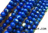 CTU3154 15 inches 6mm round gold vein howlite turquoise beads