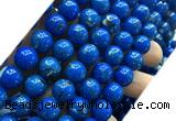 CTU3157 15 inches 12mm round gold vein howlite turquoise beads