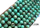 CTU3160 15 inches 4mm round gold vein howlite turquoise beads