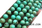 CTU3162 15 inches 8mm round gold vein howlite turquoise beads