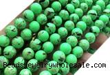 CTU3169 15 inches 8mm round gold vein howlite turquoise beads