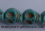 CTU32 15.5 inches 14*17*18mm skull shape blue turquoise beads