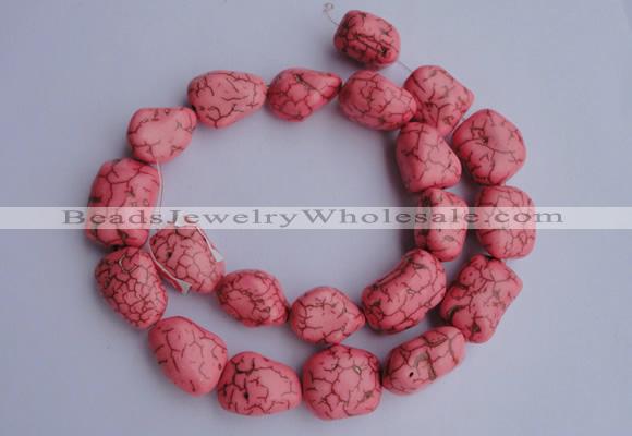 CTU33 15.5 inches 14*22mm freeform pink turquoise beads Wholesale