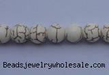 CTU34 15.5 inches 8mm round white turquoise strand beads Wholesale