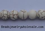 CTU35 15.5 inches 10mm round white turquoise strand beads Wholesale