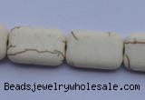 CTU37 15.5 inches 13*20mm rectangle white turquoise beads Wholesale