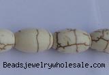 CTU38 15.5 inches 10*16mm rice shape white turquoise beads Wholesale