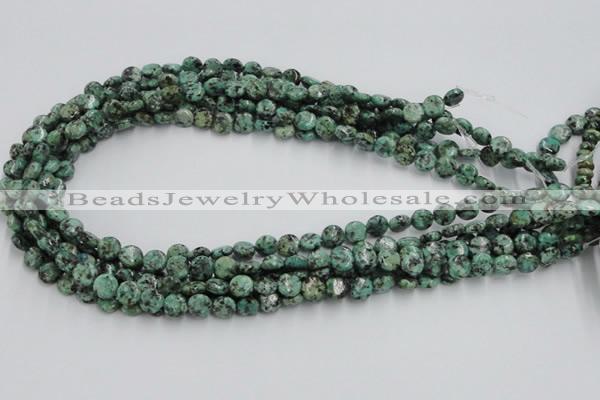 CTU415 15.5 inches 8mm flat round African turquoise beads wholesale