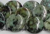 CTU417 15.5 inches 20mm flat round African turquoise beads wholesale