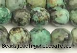 CTU525 15 inches 6mm faceted round African turquoise beads