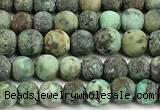 CTU530 15 inches 4mm round matte african turquoise beads