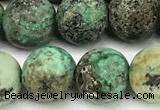 CTU532 15 inches 8mm round matte african turquoise beads