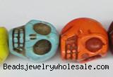 CTU713 15.5 inches 18*20*22mm skull dyed turquoise beads wholesale