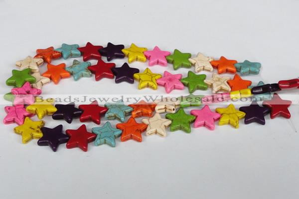 CTU727 15.5 inches 20*20mm star dyed turquoise beads wholesale