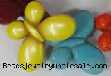 CTU739 15.5 inches 25*35mm butterfly dyed turquoise beads wholesale