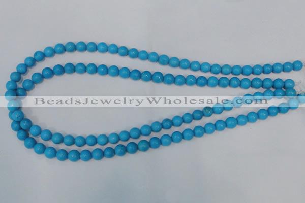 CTU823 15.5 inches 8mm round dyed turquoise beads wholesale