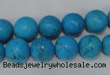 CTU825 15.5 inches 12mm round dyed turquoise beads wholesale