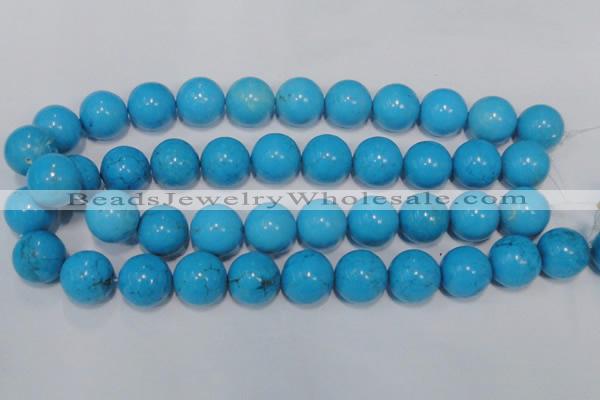 CTU827 15.5 inches 18mm round dyed turquoise beads wholesale