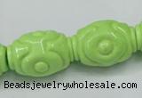 CTU893 15.5 inches 18*25mm carved rice dyed turquoise beads