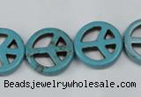 CTU899 15.5 inches 15mm coin dyed turquoise beads wholesale