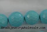 CTU915 15.5 inches 14mm faceted round synthetic turquoise beads